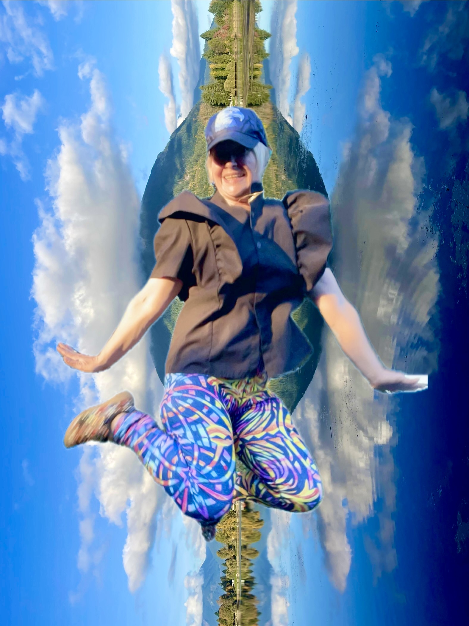 BOOMBOOM Fashion Print Yoga Leggings JUMP