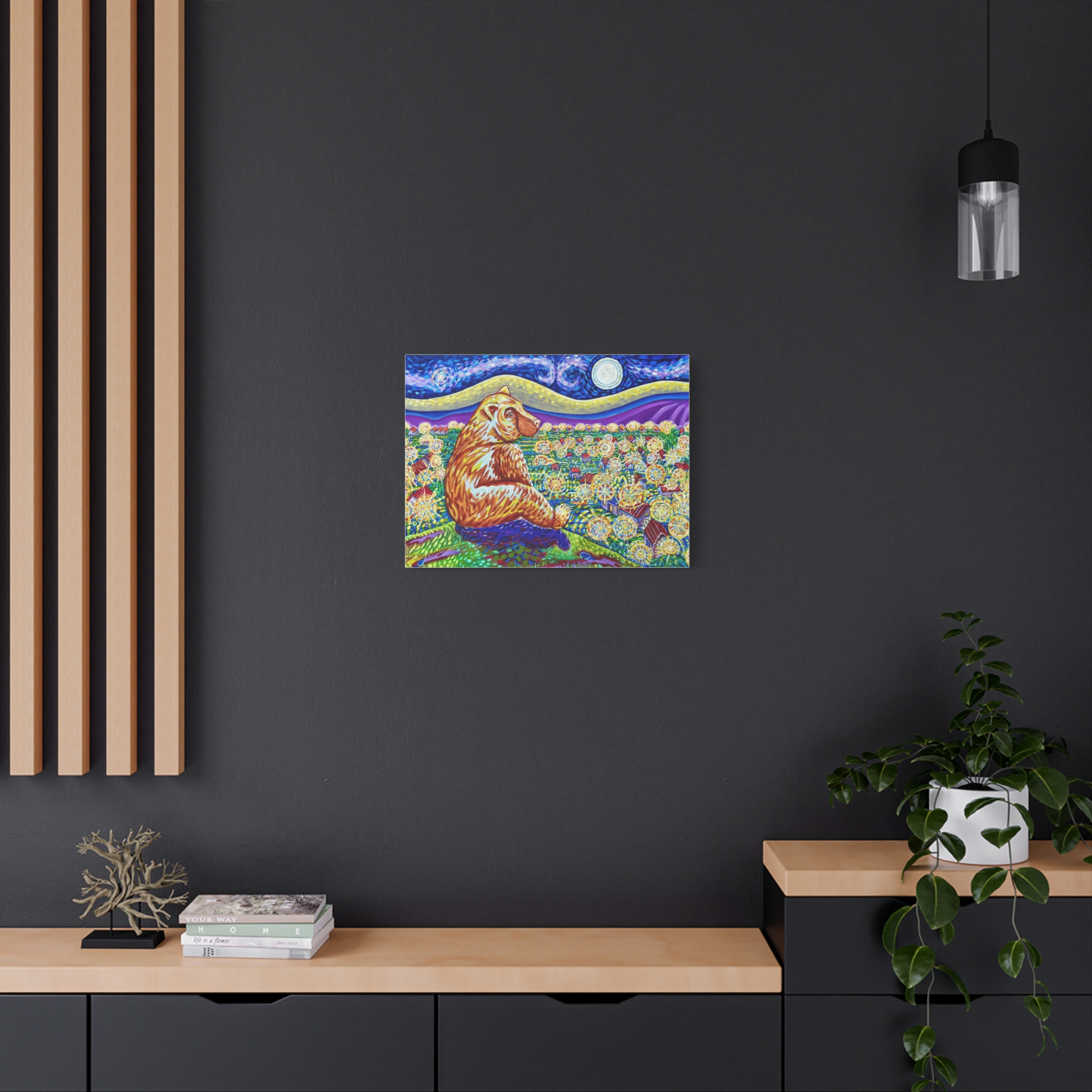 Van Gogh Bear Art Canvas-Fine Art Print - Image 8