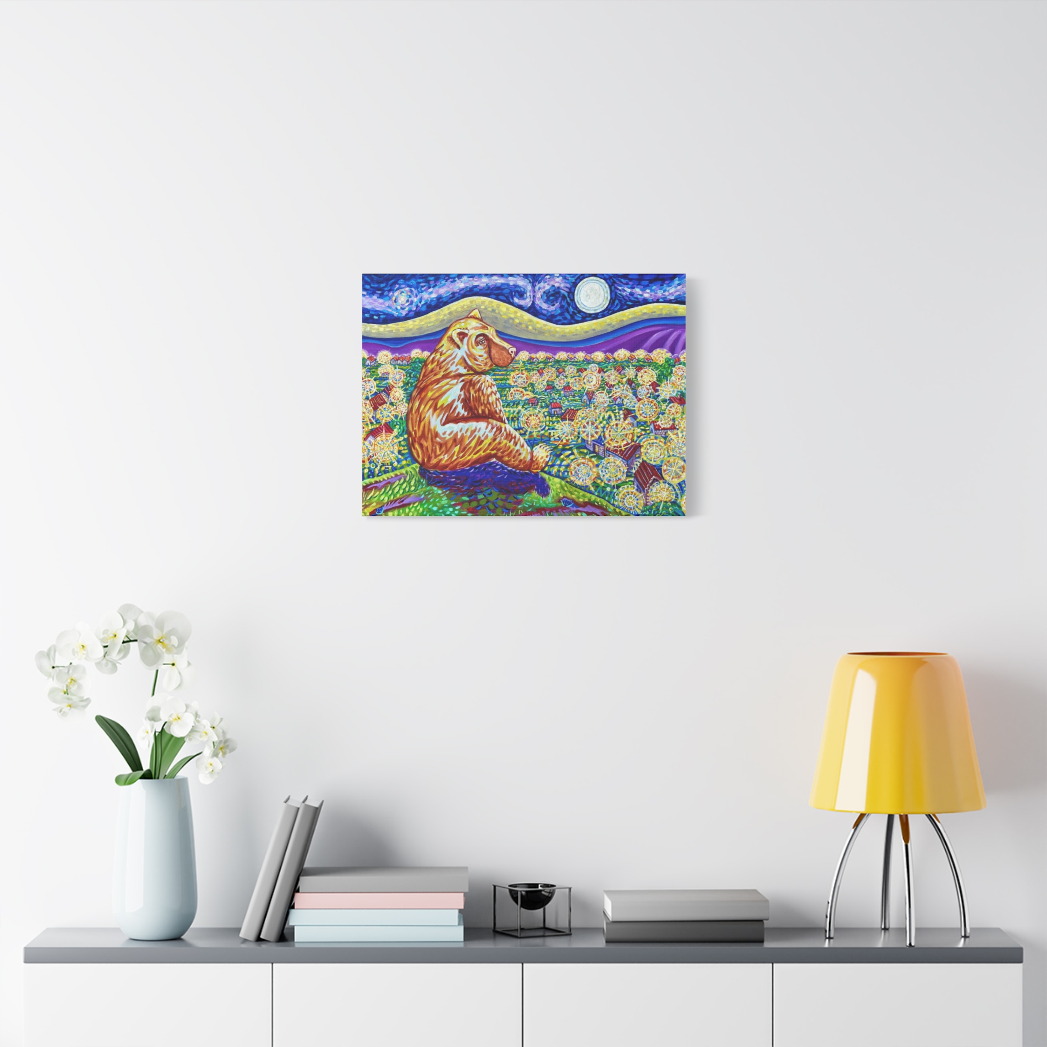 Van Gogh Bear Art Canvas-Fine Art Print - Image 7
