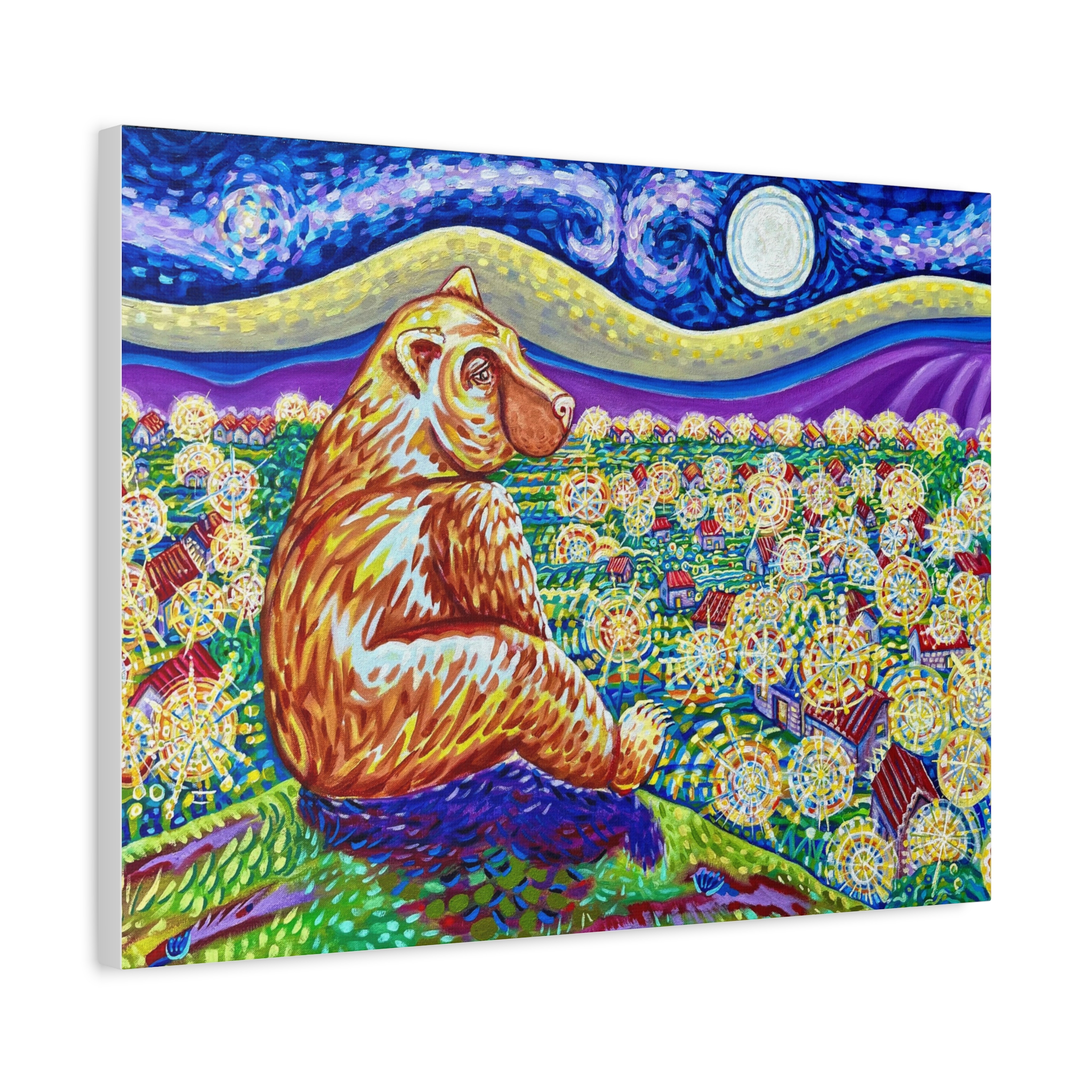 Van Gogh Bear Art Canvas-Fine Art Print - Image 6